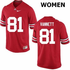 NCAA Ohio State Buckeyes Women's #81 Nick Vannett Red Nike Football College Jersey ADY0345SS